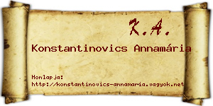 Konstantinovics Annamária névjegykártya