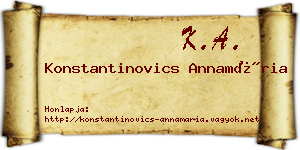 Konstantinovics Annamária névjegykártya